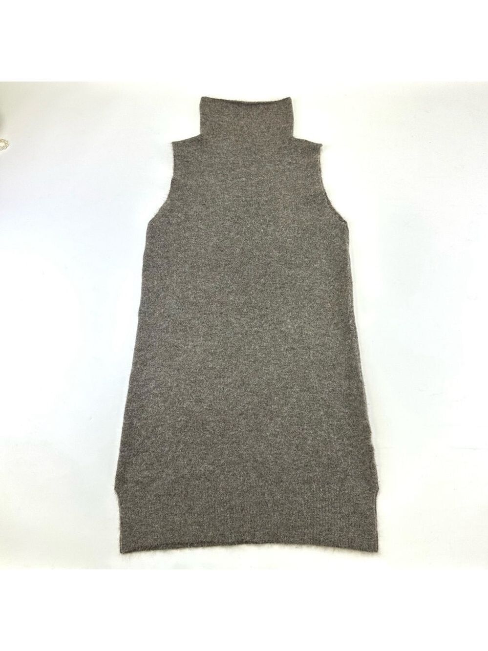 Funnel neck alpaca sweater dress Large Aritzia Wilfred Moldovan taupe Italian